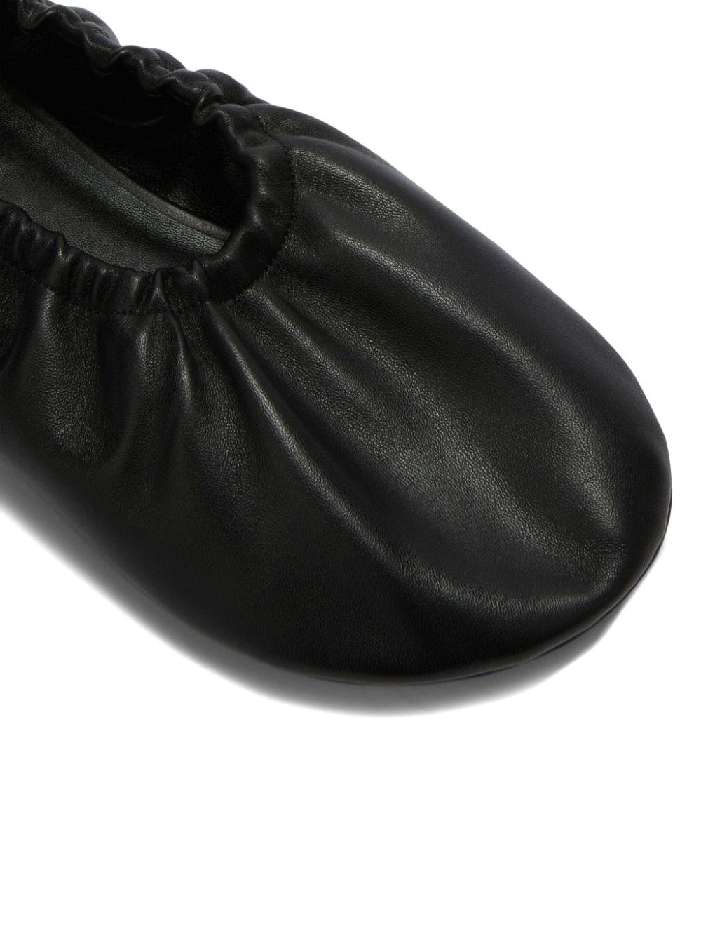 gathered-detail leather ballerina shoes - 5