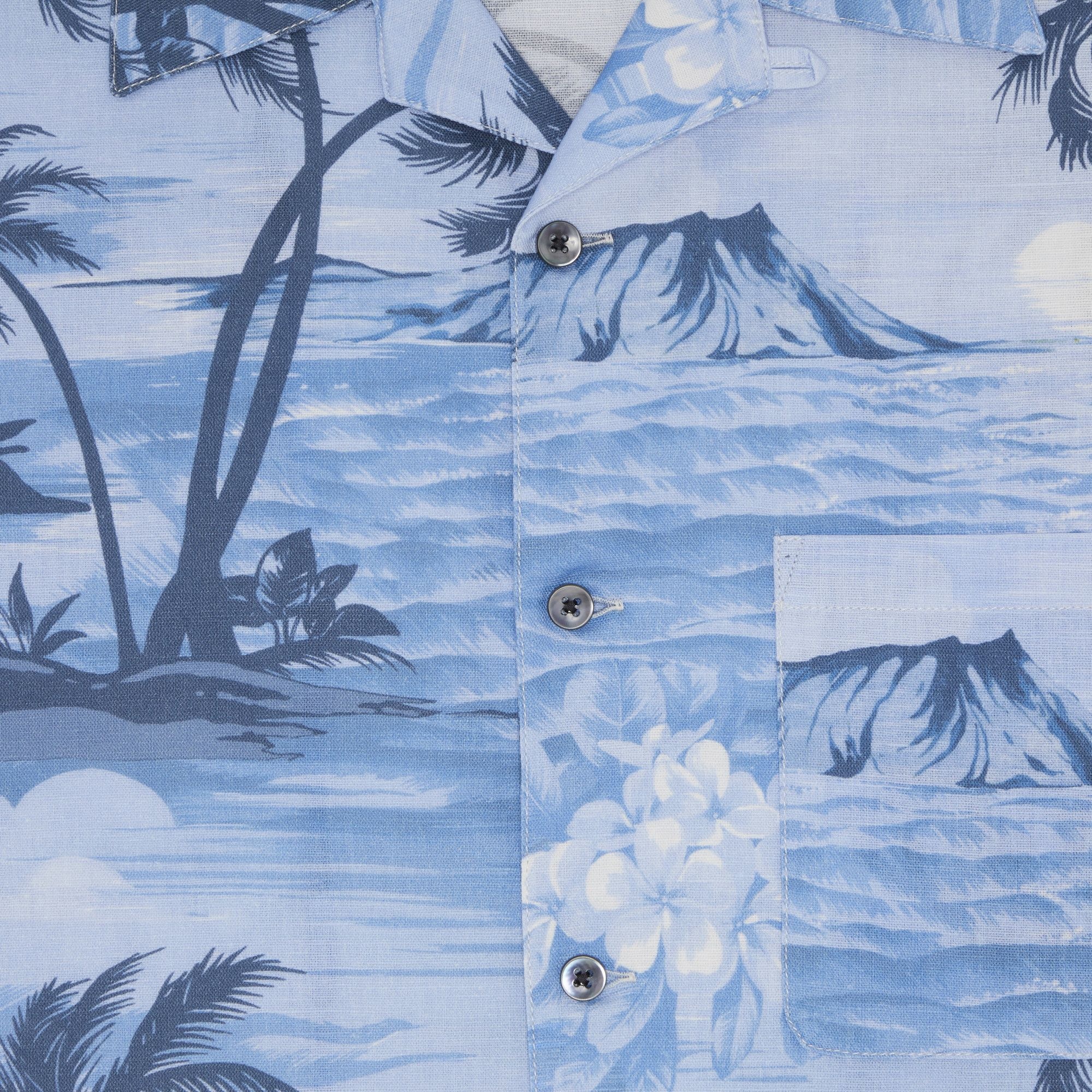 Palm Angels Sunset Bowling Shirt 'Indigo Blue' - 3