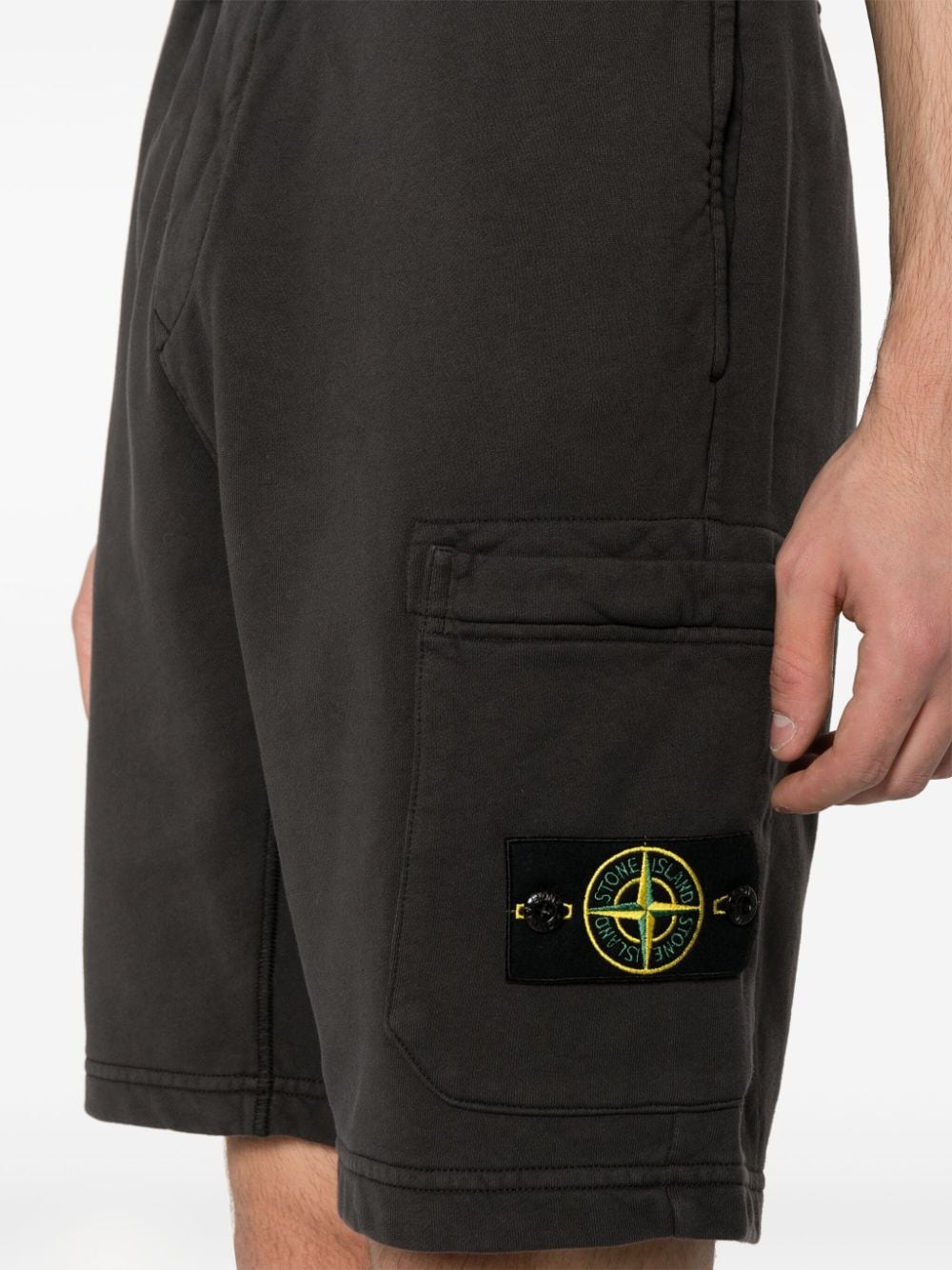 Compass-badge cotton track shorts - 5