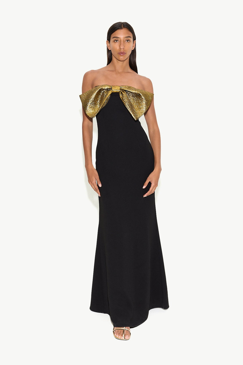Dali Crepe Dress in Black/Star Gold 1