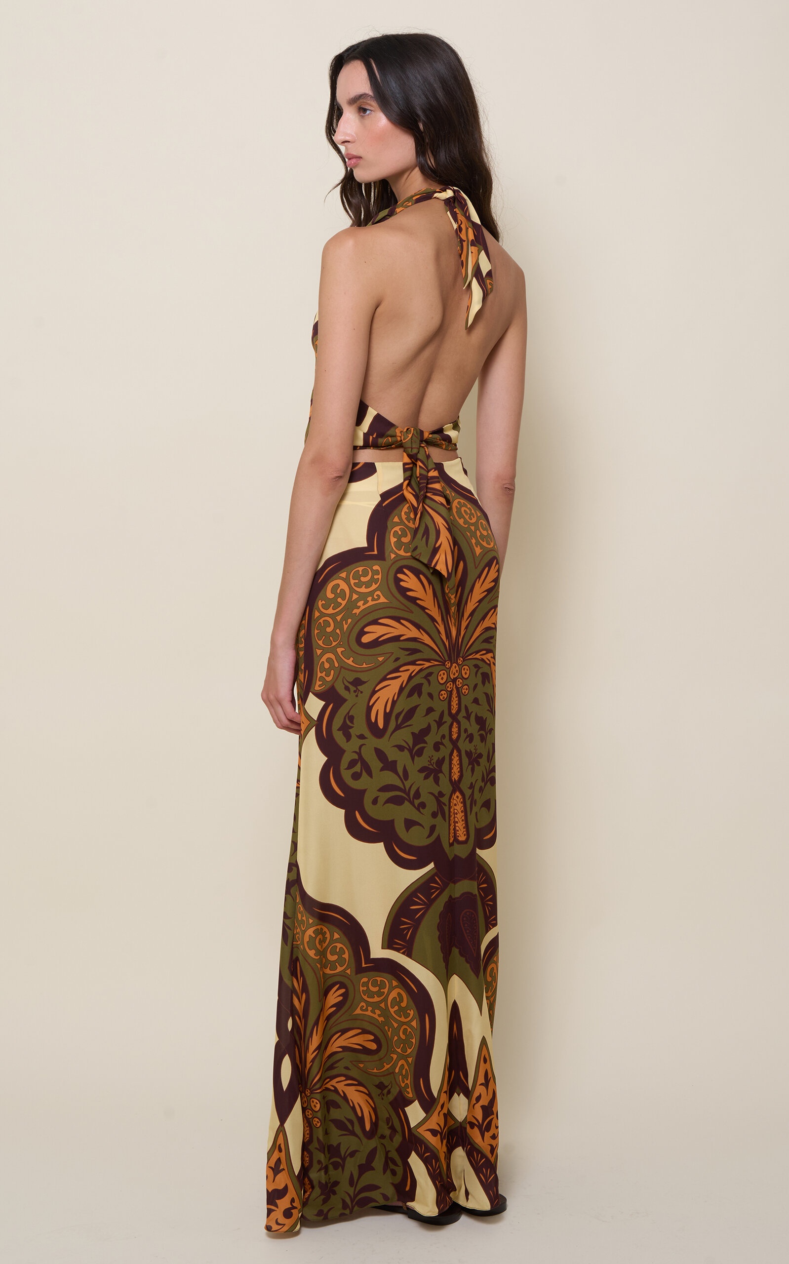 Finding Peace Cutout Silk Maxi Dress multi - 3