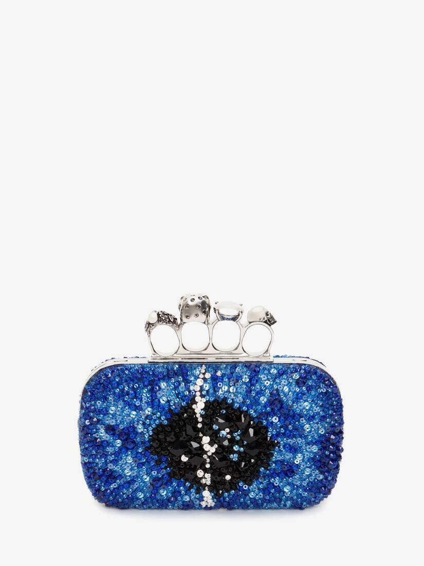 Women's Iris Knuckle Clutch in Blue - 3