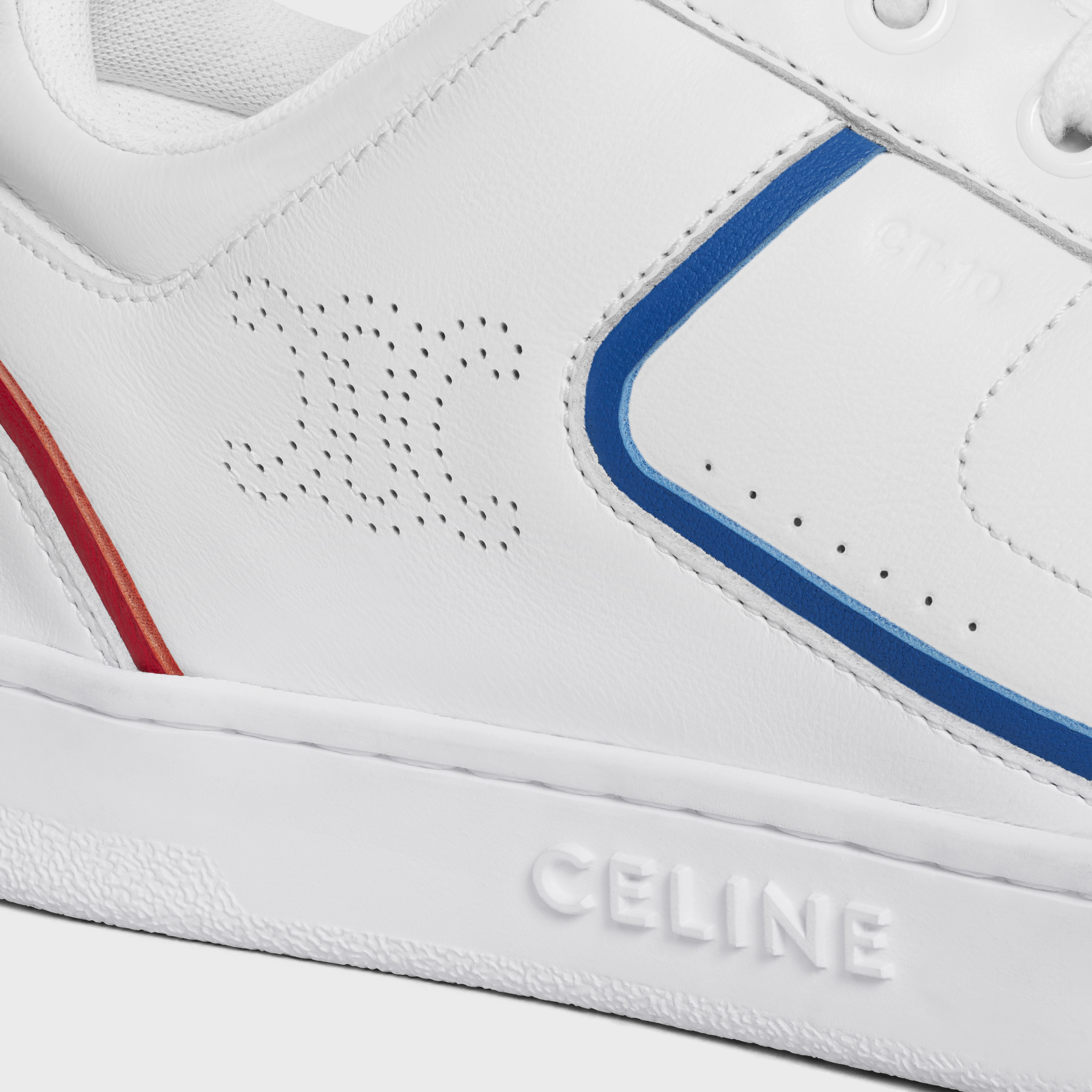 CT-10 CELINE TRAINER LOW LACE-UP SNEAKER in CALFSKIN, LAMINATED CALFSKIN AND SUEDE CALFSKIN - 5