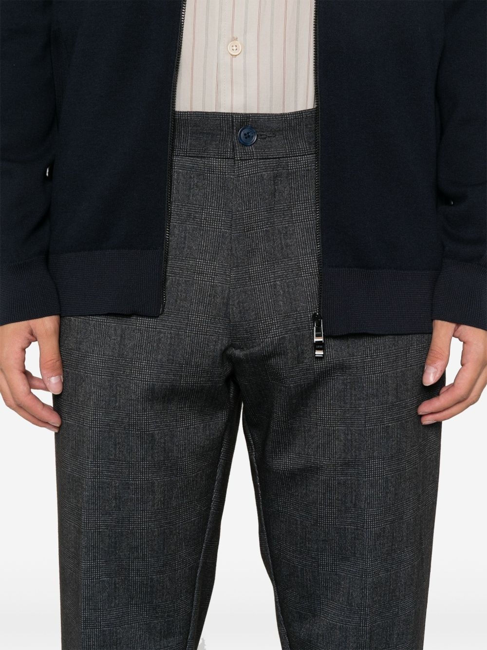 check-print trousers - 5