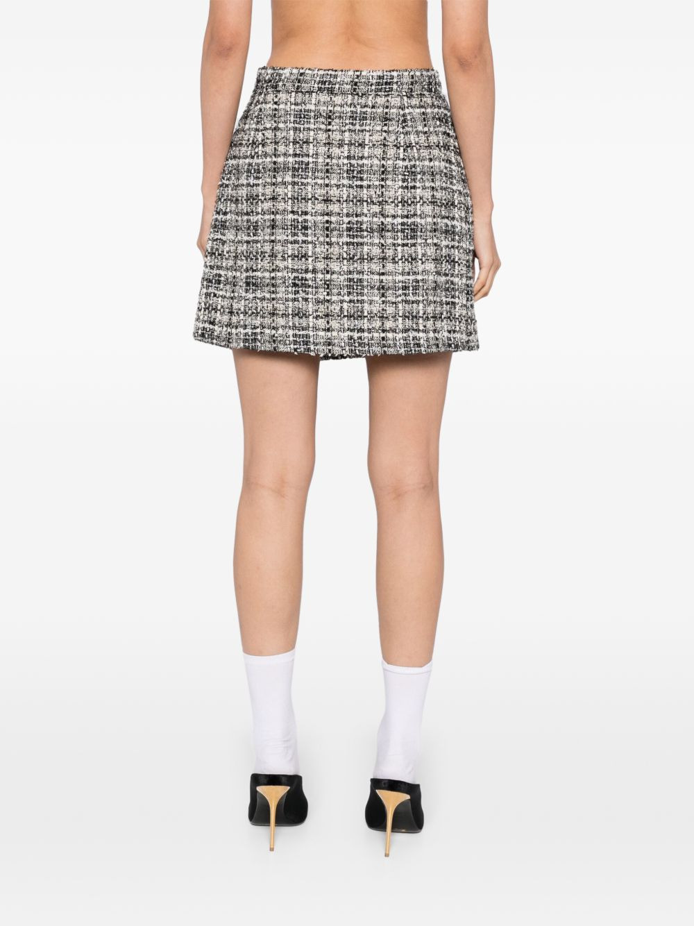 checked lurex tweed skirt - 4