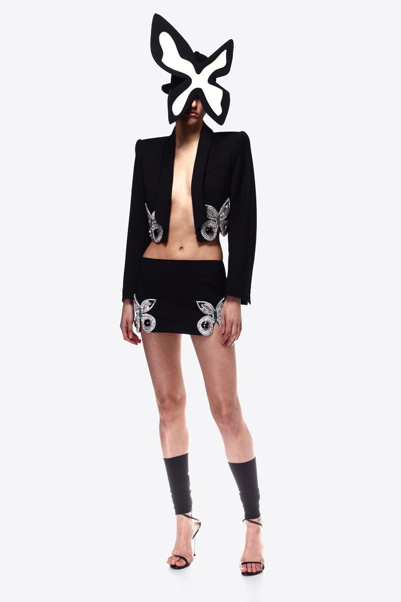 EMBROIDERED BUTTERFLY CROPPED BLAZER 3