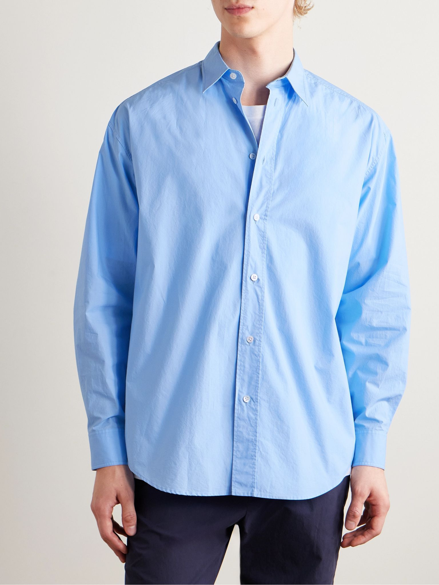 Miller Cotton-Poplin Shirt Blue - 3