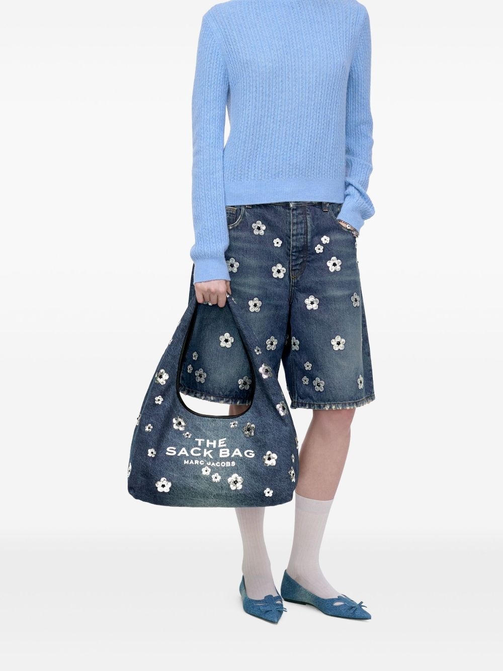 The Sequin Daisy Denim Sack tote bag - 2