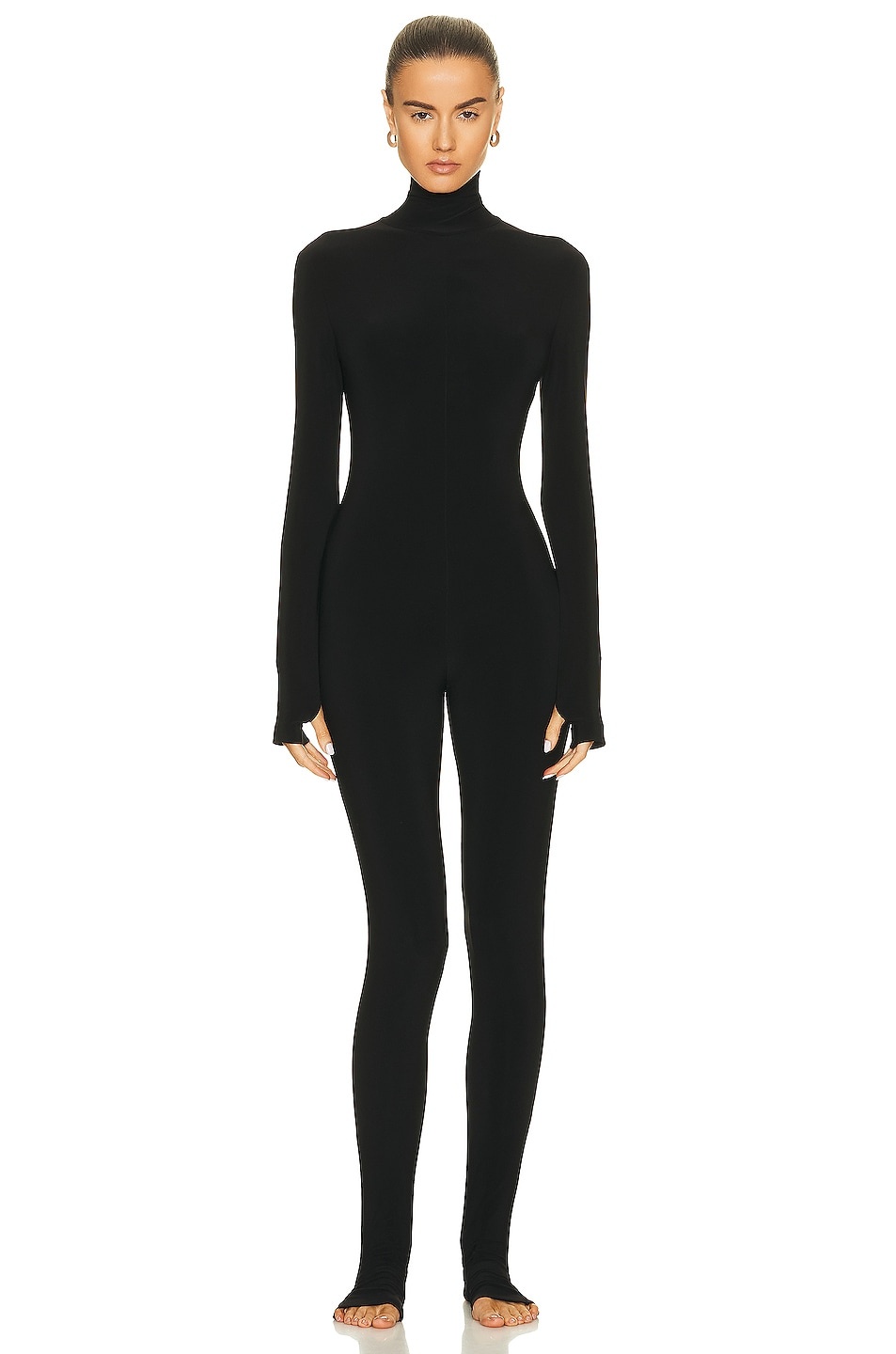Long Sleeve Turtleneck Catsuit with Footie - 2