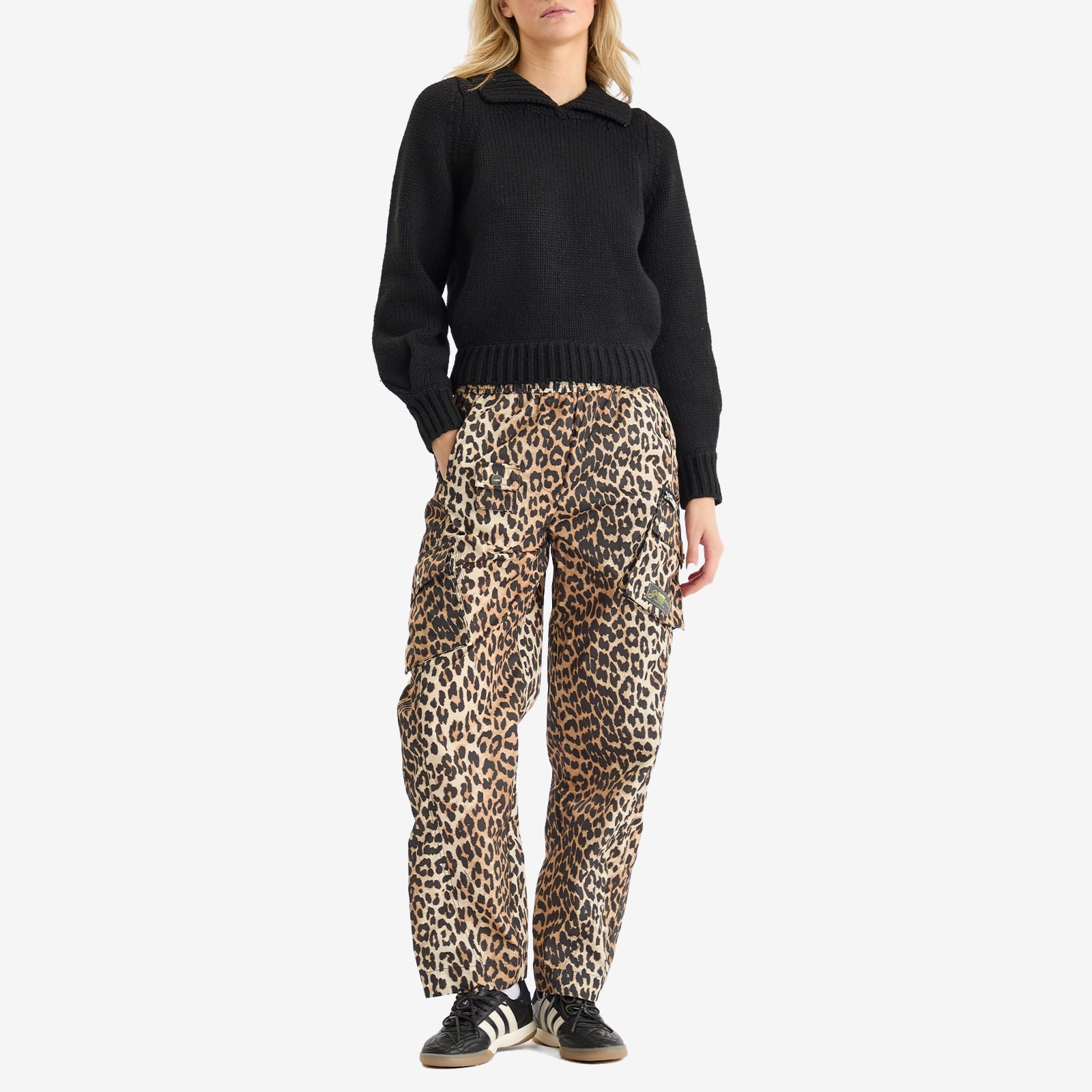 関税送料込♪GANNI/Duchesse Nylon Cargo Pants Leopard Leopard Leopard Duchesse Nylon Cargo Pants | GANNI US