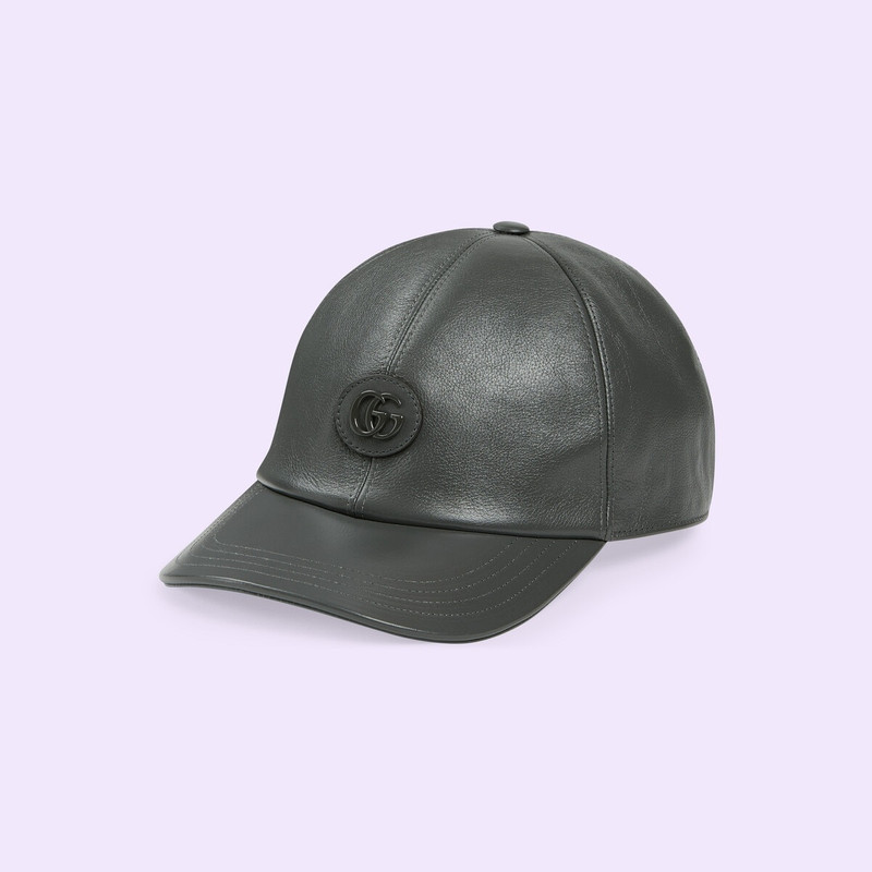 Leather baseball hat with Double G 1