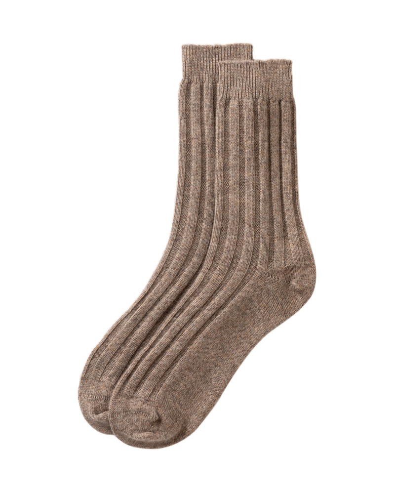 Men's Brown Cashmere Lounge Socks 1