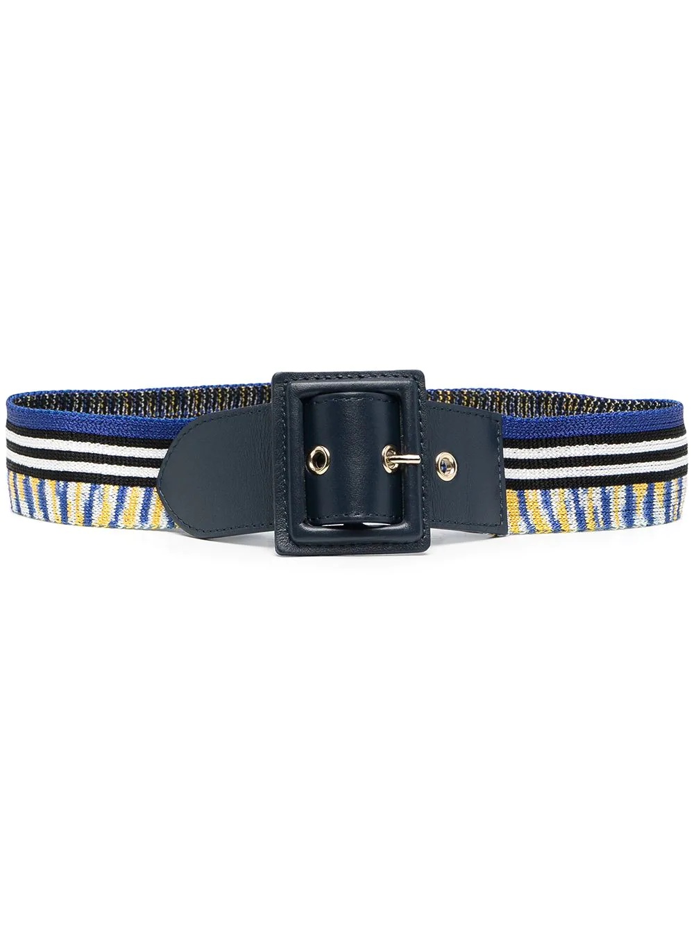 knitted stripe belt - 1