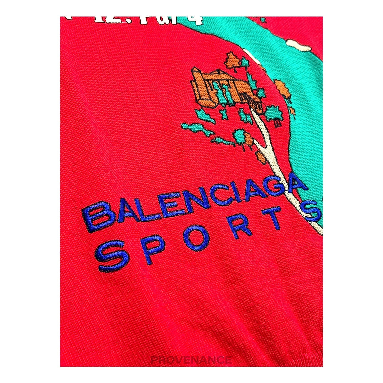 Balenciaga Sports Golf Crewneck Wool Sweatshirt - Red L - 8