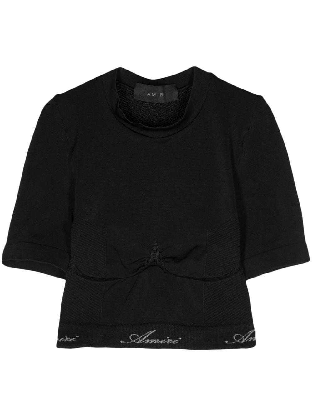 logo-print cropped T-shirt - 1