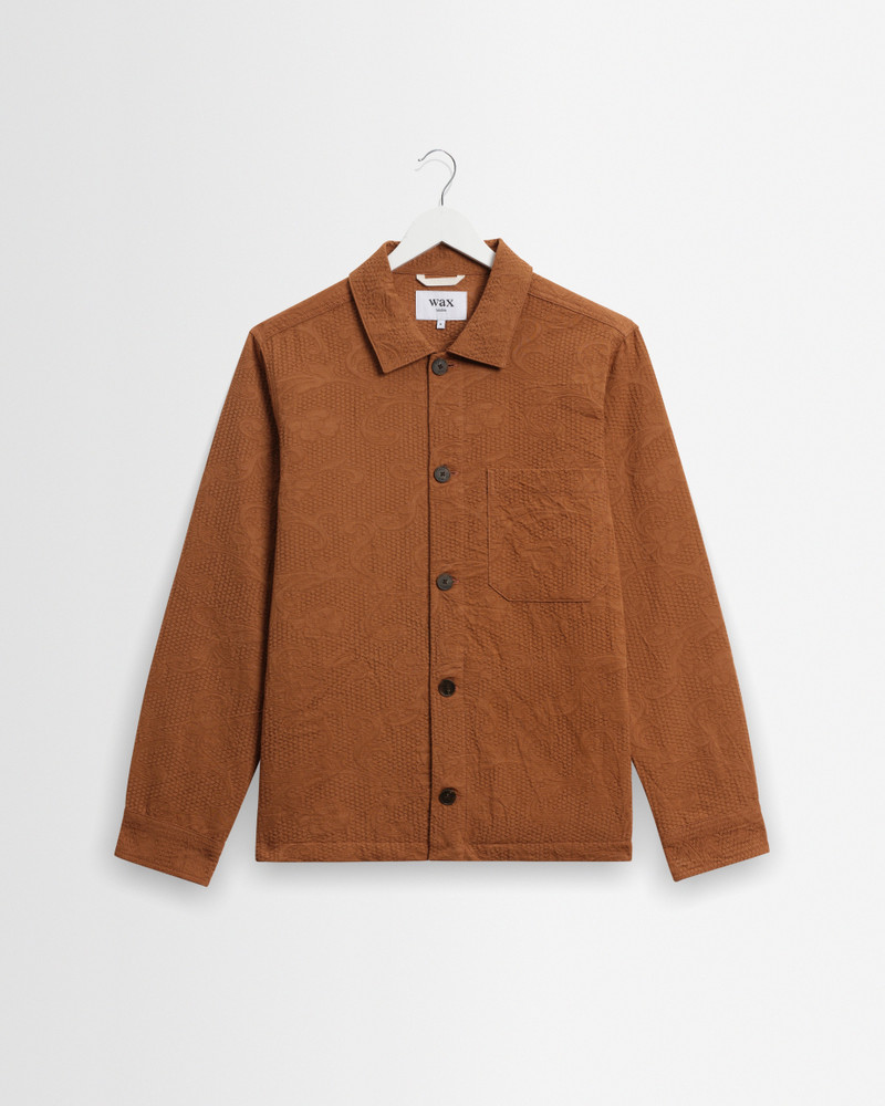 Rockley - Rust Honeycomb Jacquard Overshirt 1