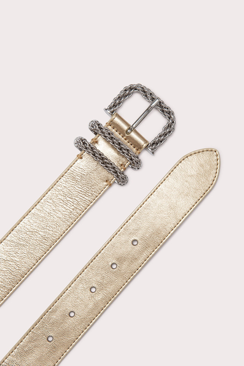 BY FAR Katina Parchment Metallic Leather outlook