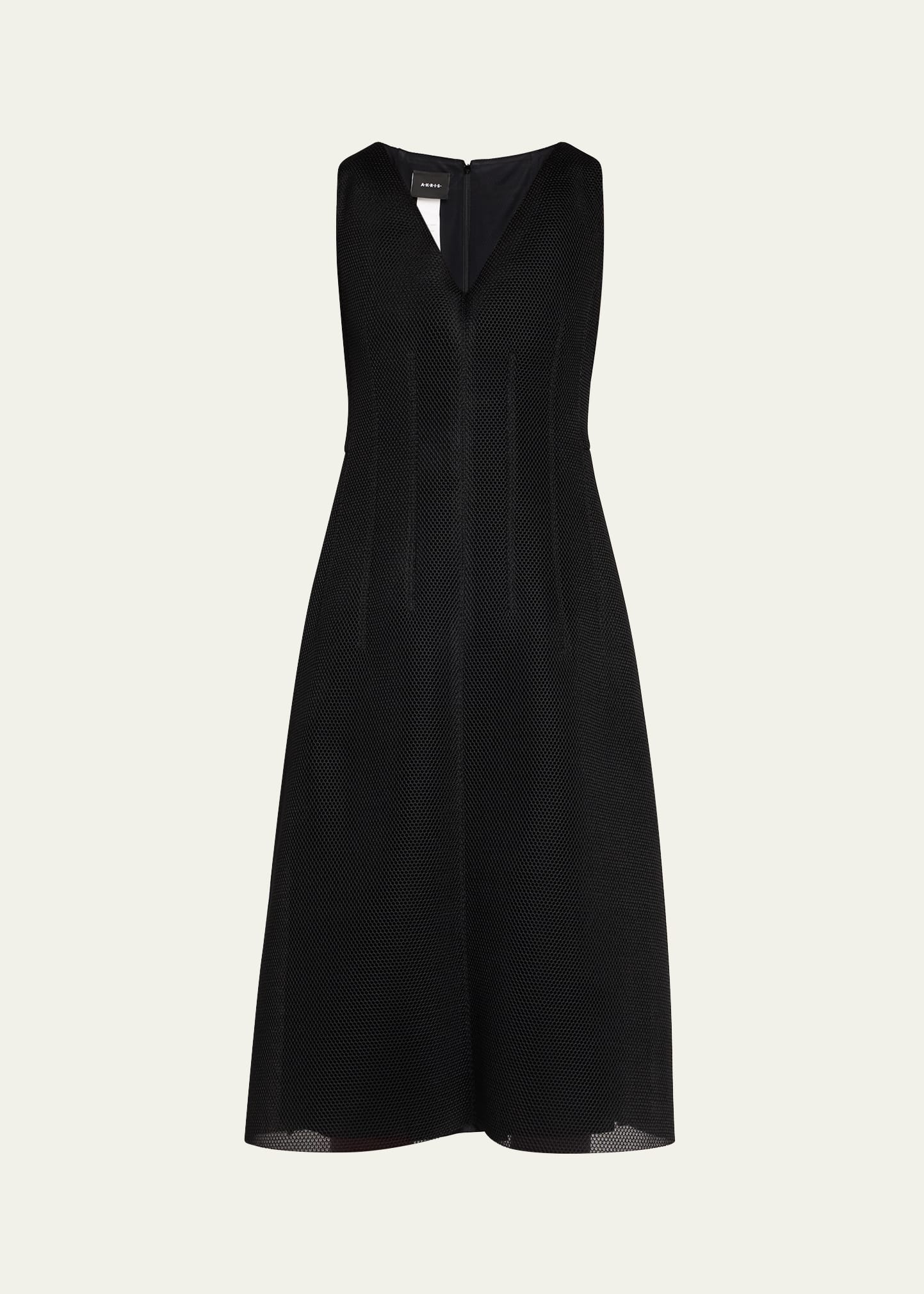 Techno Grid V-Neck Midi DressI - 1