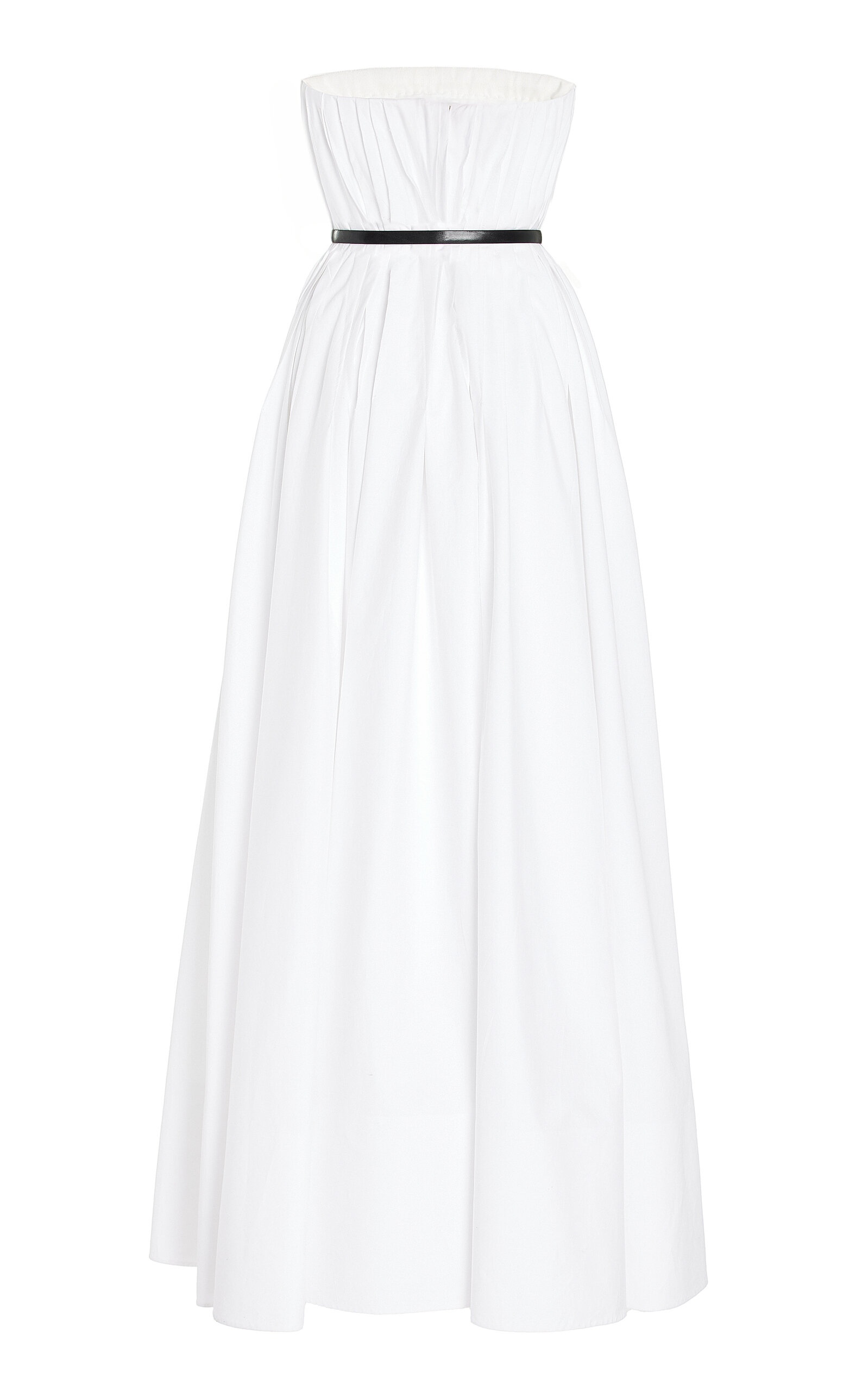 Thalia Strapless Cotton Poplin Maxi Dress white - 5