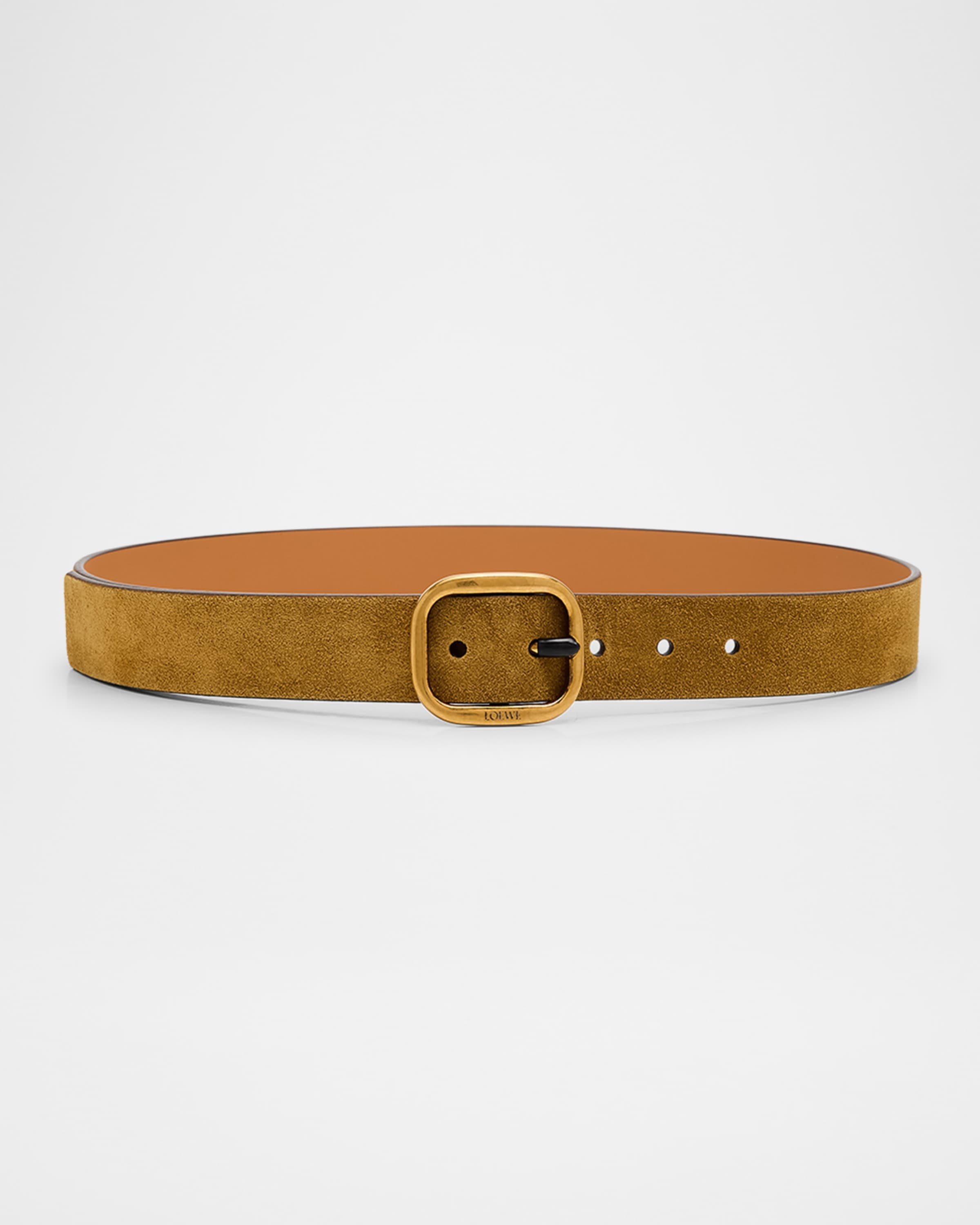 Calf Leather Curved Buckle Belt - 1