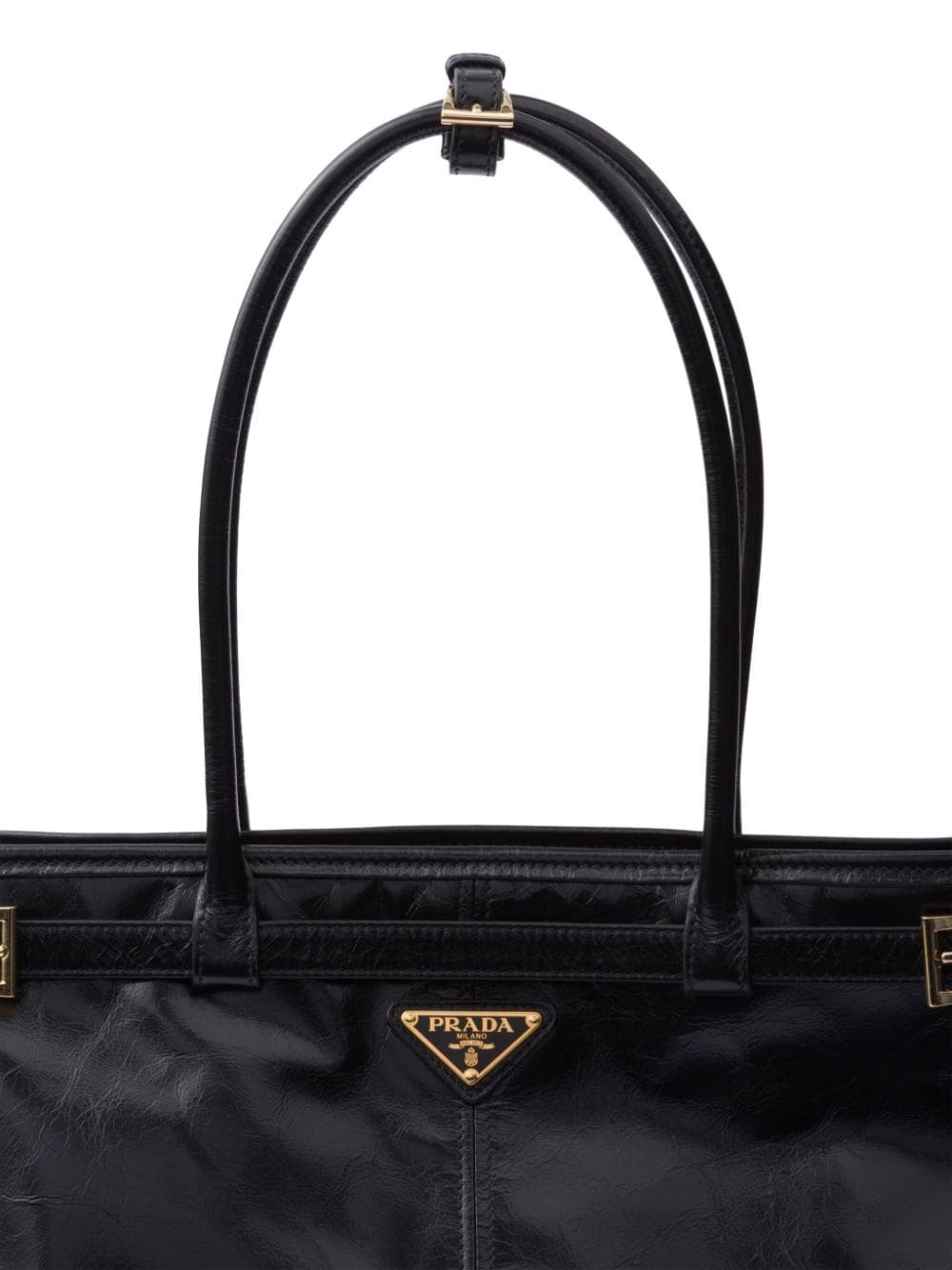 large triangle-logo leather handbag - 6