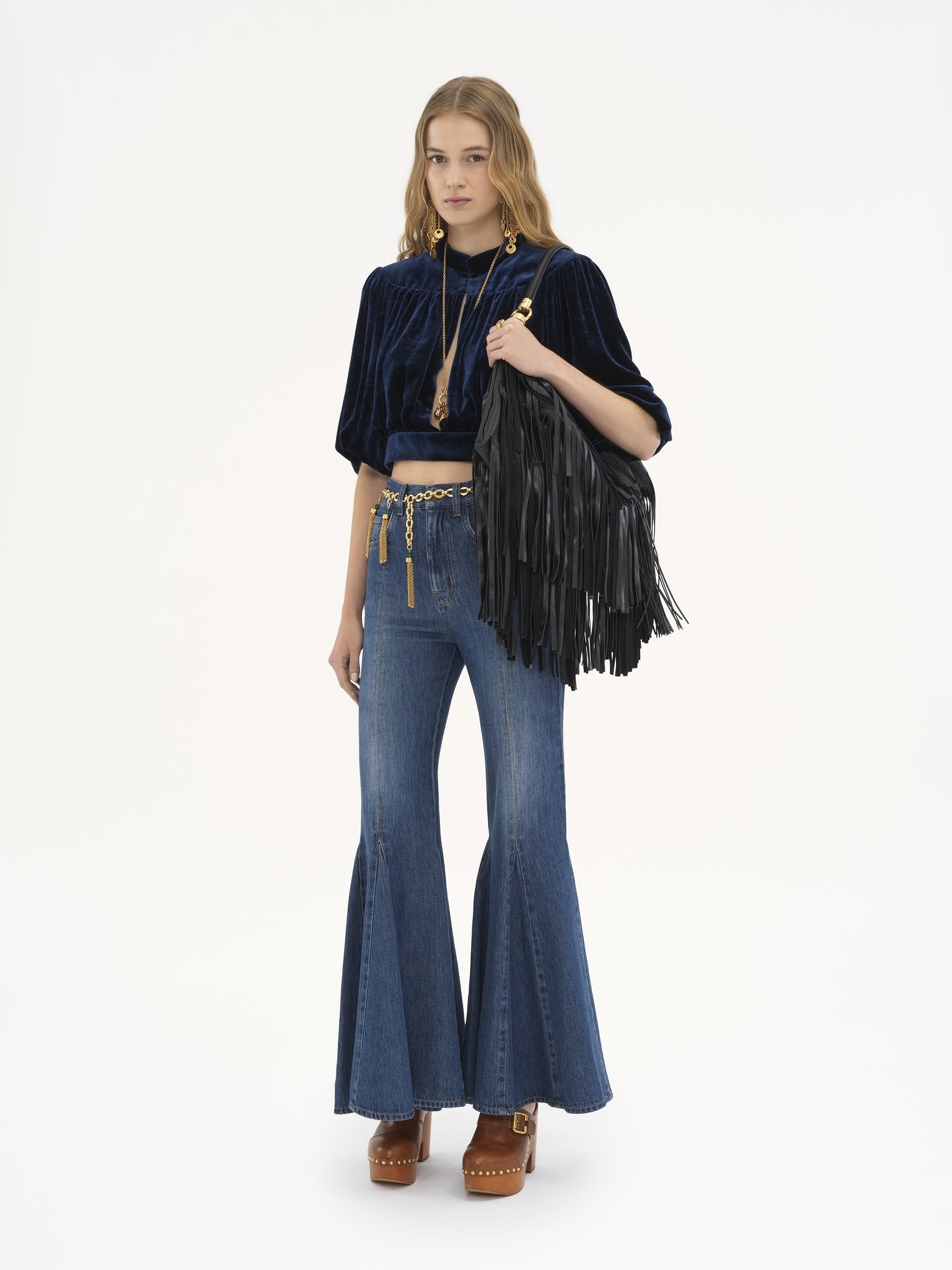 CHLOÉ FOULARD SHOULDER BAG IN FRINGED LEATHER - 5