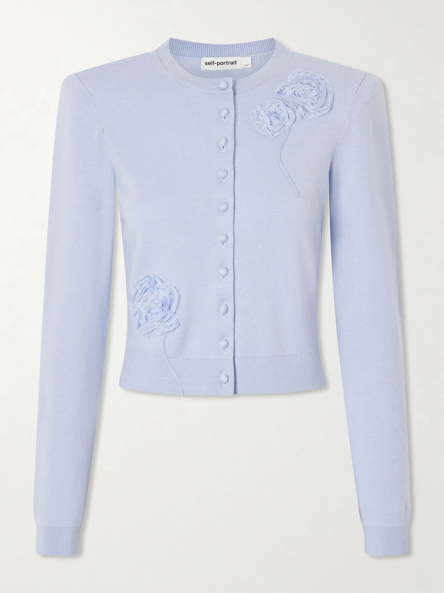 Appliquéd knitted cardigan Blue - 1