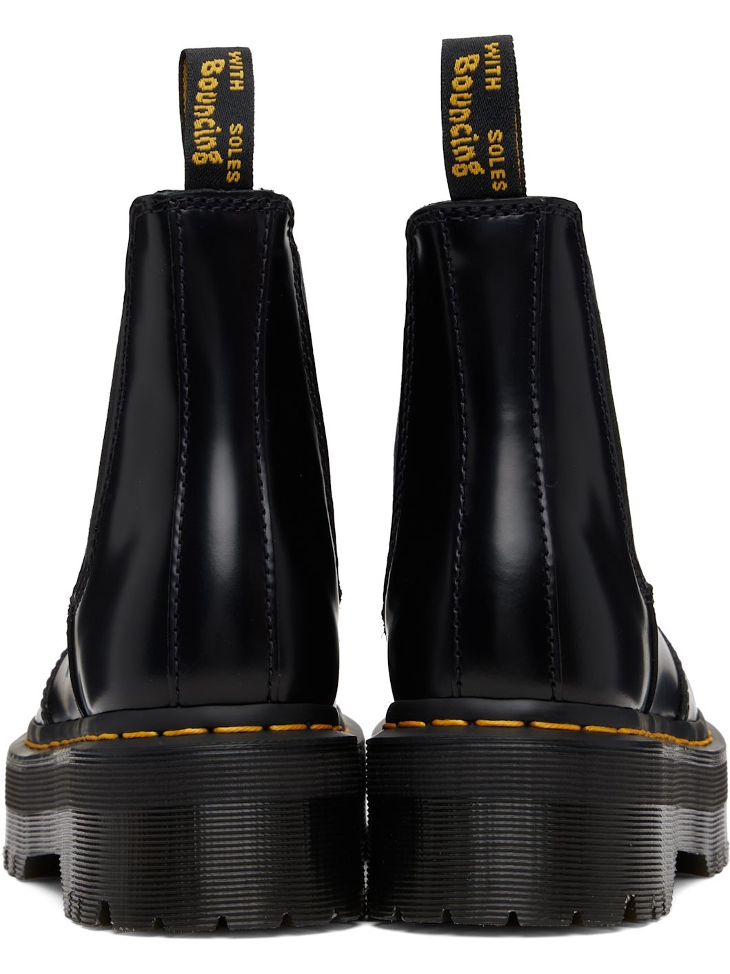Black 2976 Polished Smooth Platform Chelsea Boots - 2
