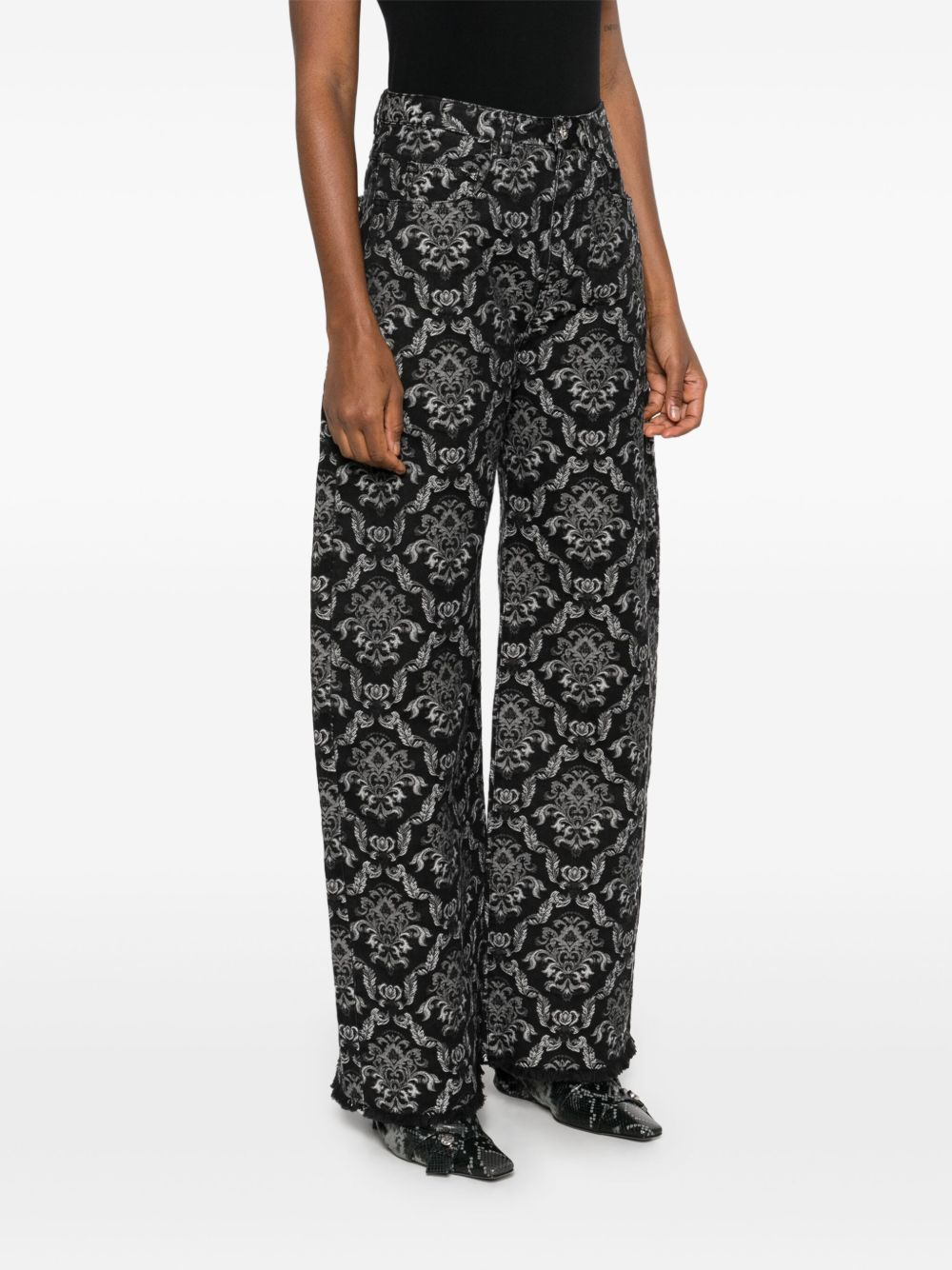patterned-jacquard jeans - 3