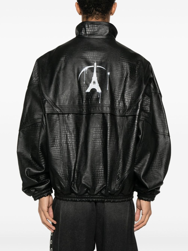 logo-print leather jacket 4