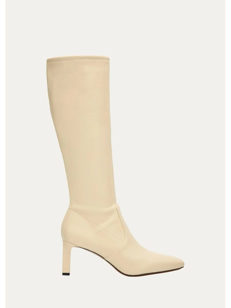 65mm Violette Stretch Leather Knee-High Boots - 1