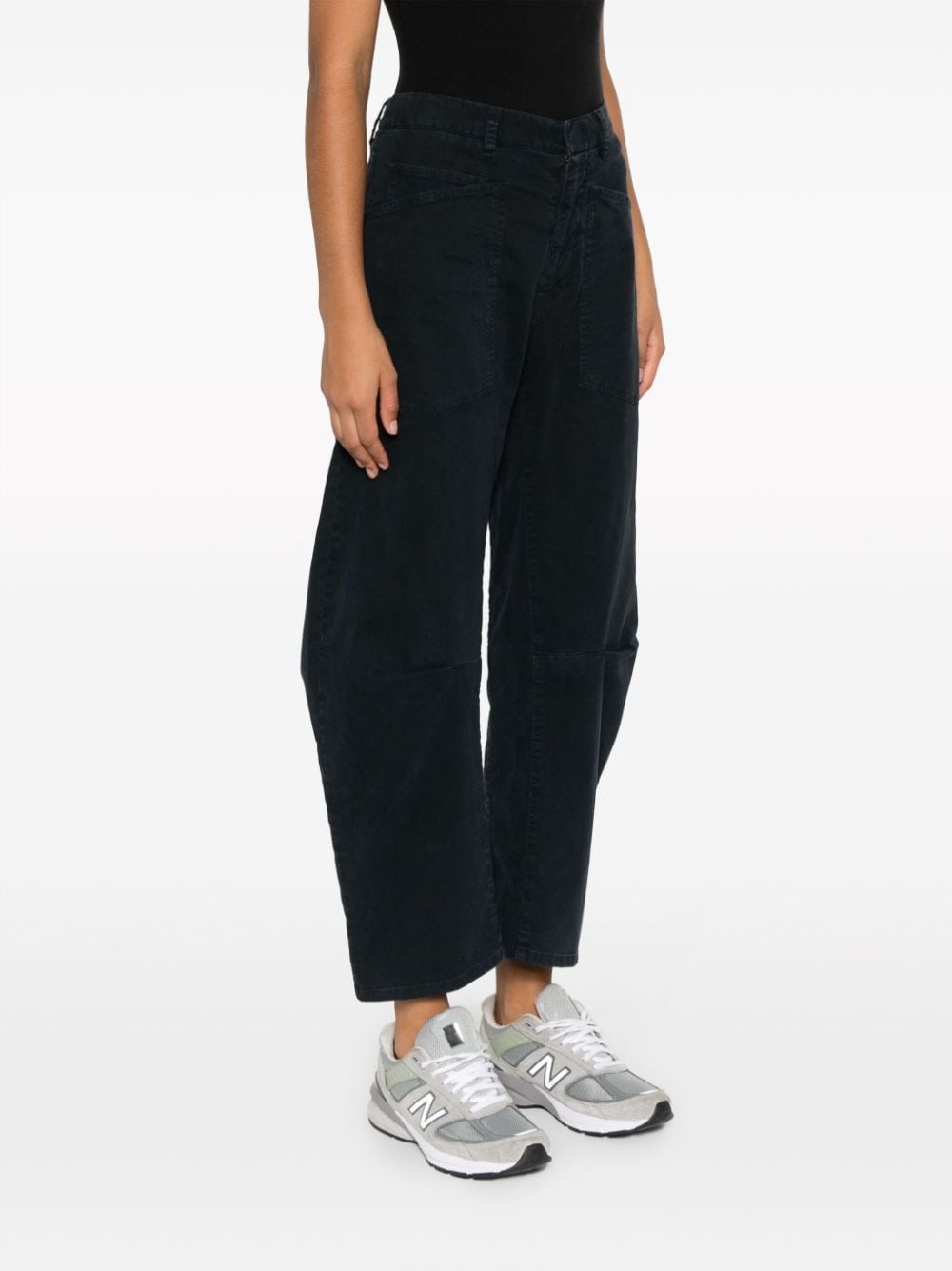 concealed-fastening cotton straight trousers - 3