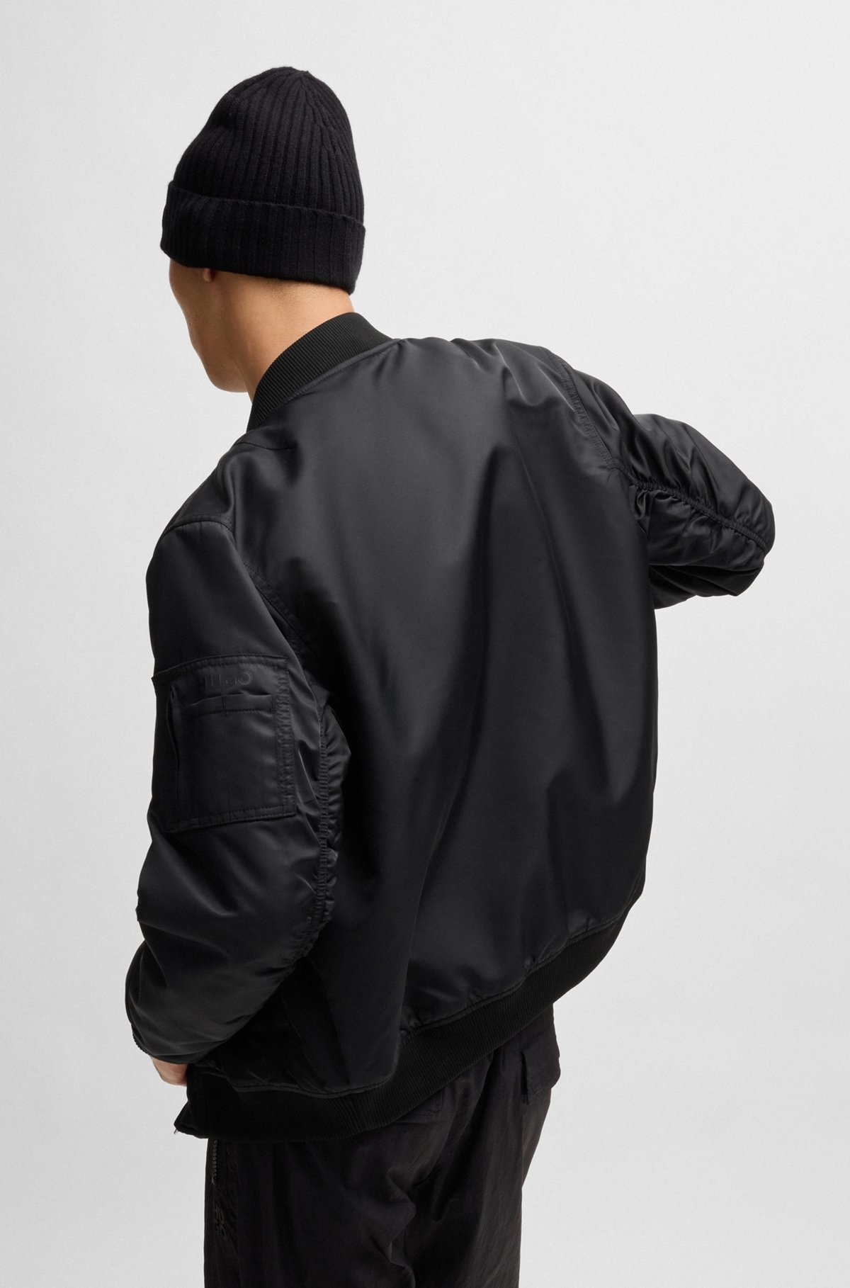 WATER-REPELLENT BOMBER JACKET WITH BRANDED SLEEVE POCKET - 4
