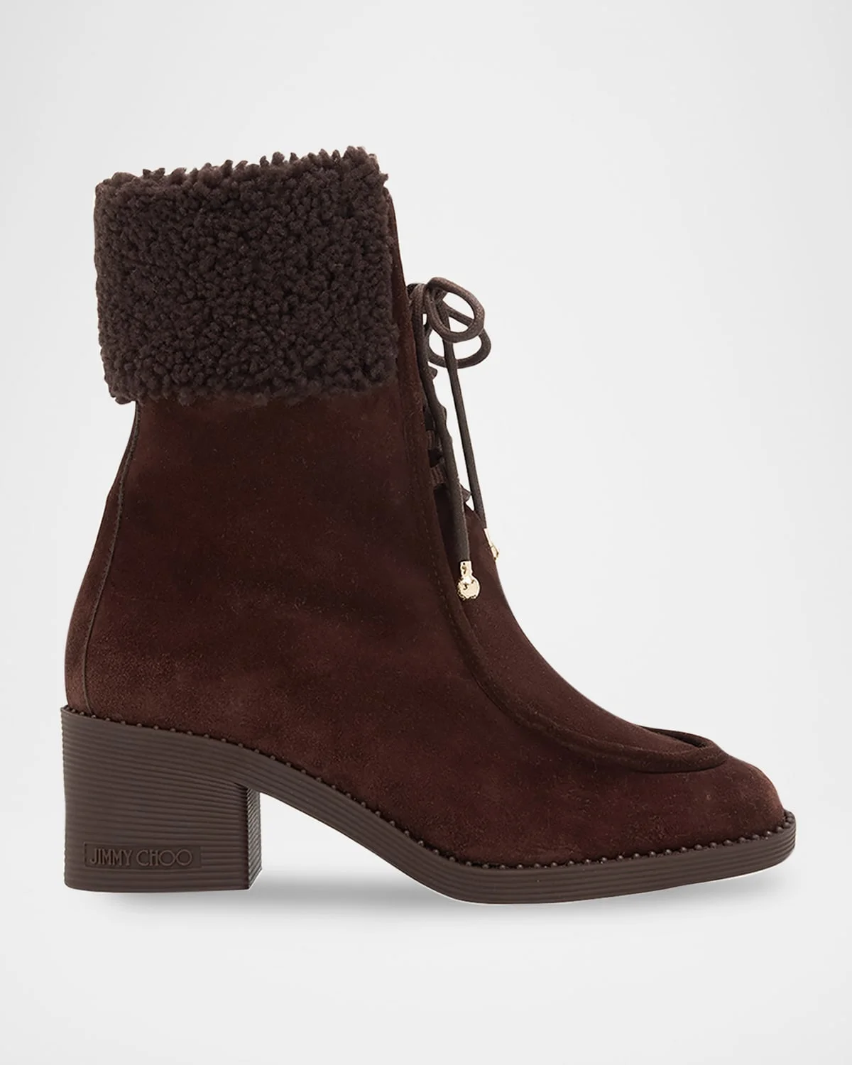 Hali 60 Suede Shearling-Collar Ankle Boots - 1