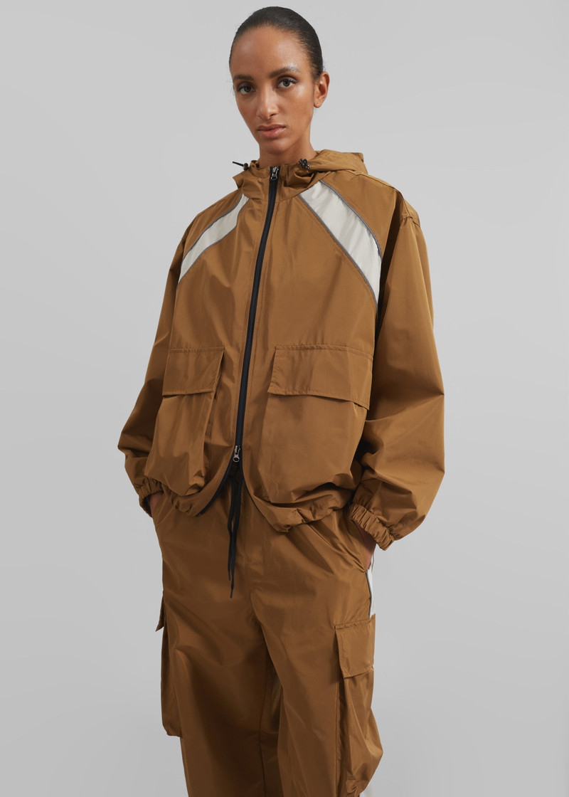 Navan Windbreaker Cargo Jacket - Brown 4