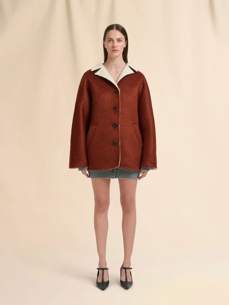 Marni BROWN WOOL AND MOHAIR FELT JACKET outlook
