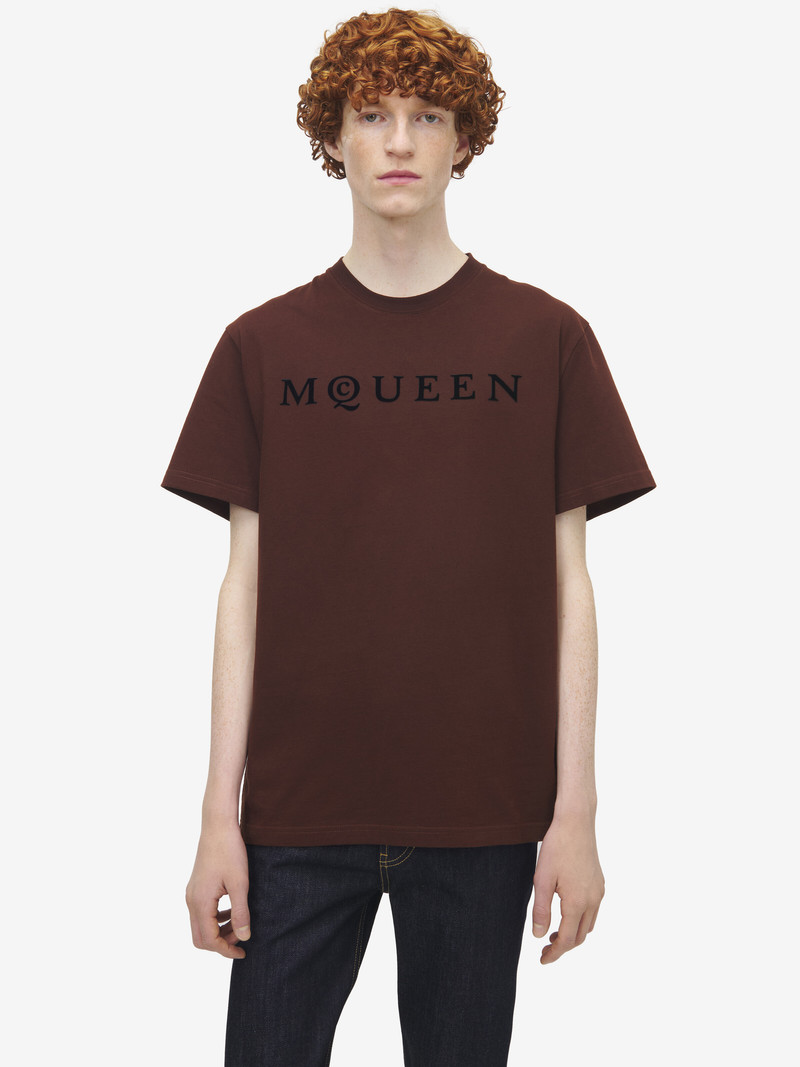 Alexander McQueen Flocked McQueen Logo T-shirt outlook