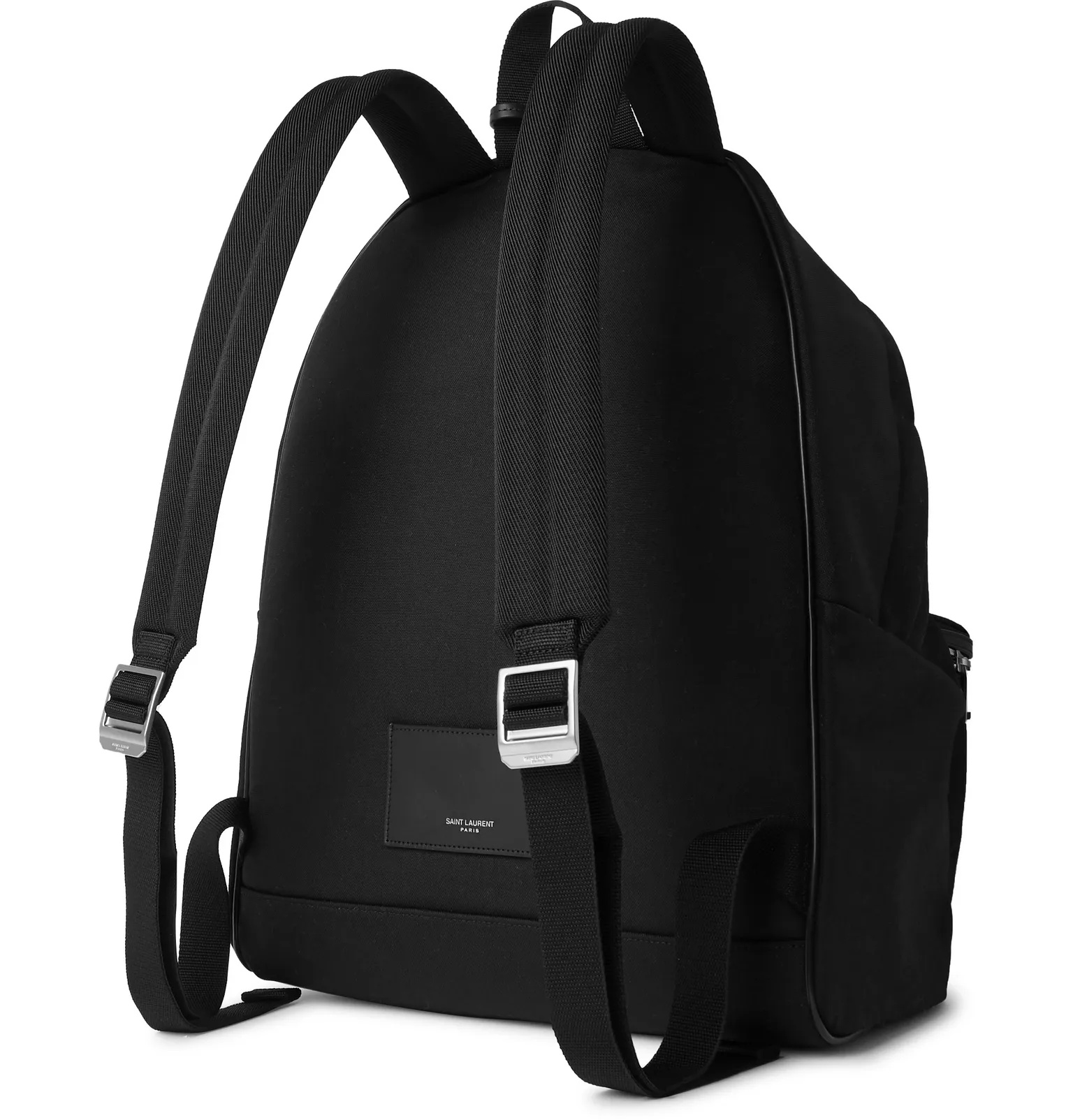 Leather-Trimmed Canvas Backpack - 4