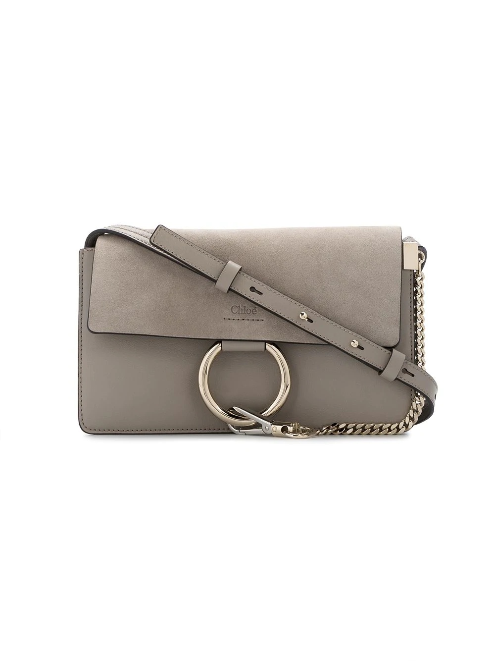 grey Faye Suede Shoulder Bag - 1