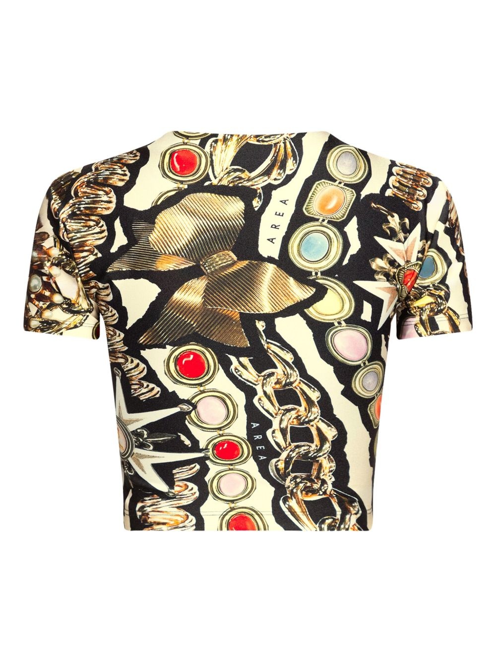 printed cropped t-shirt - 4