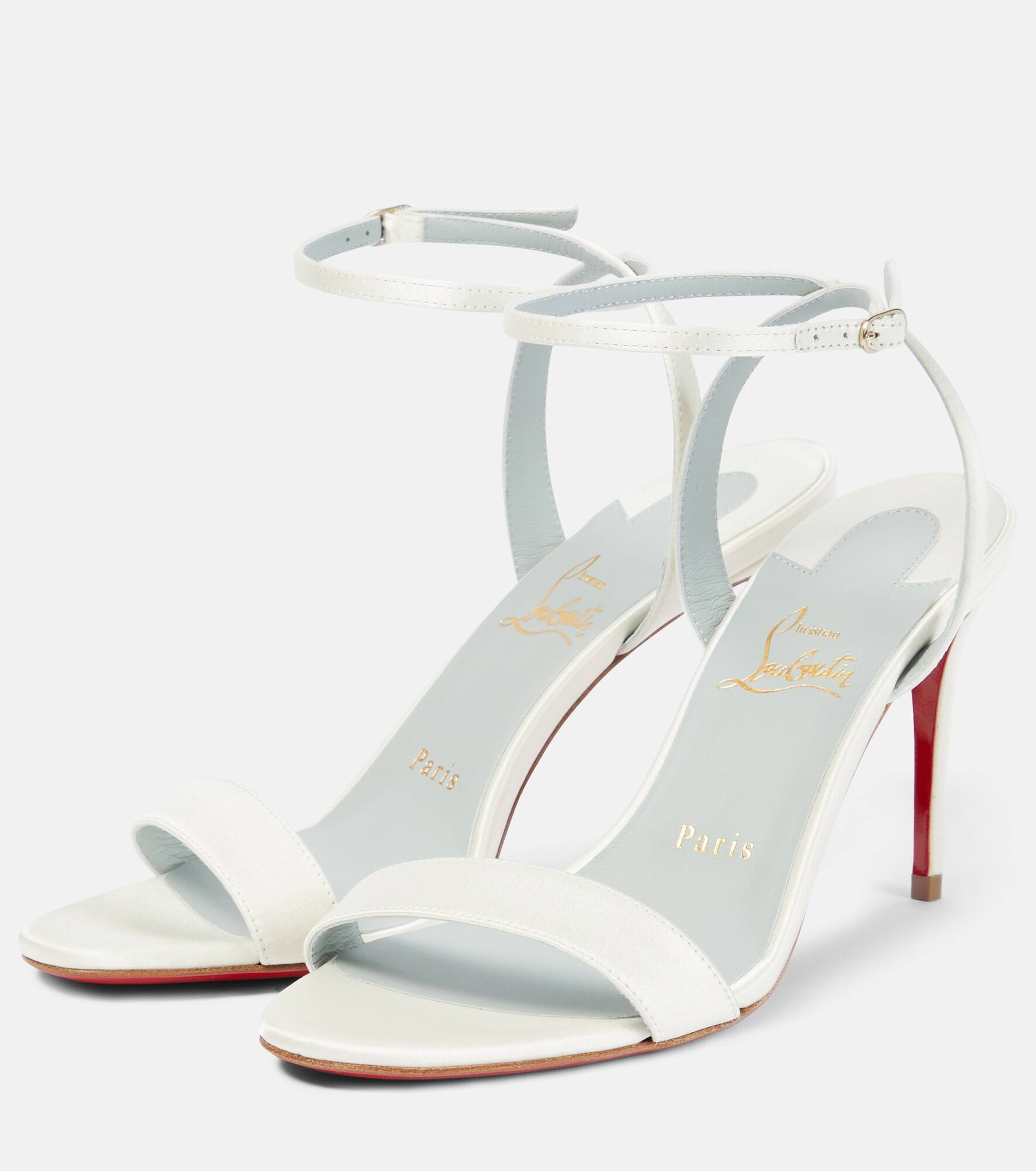 Loubigirl 85 silk crêpe satin sandals - 5