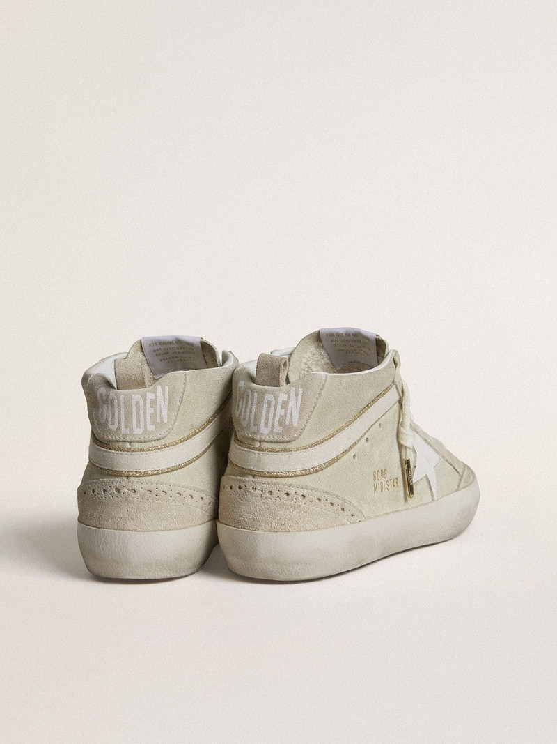 Mid Star in light gray suede with white leather star 4