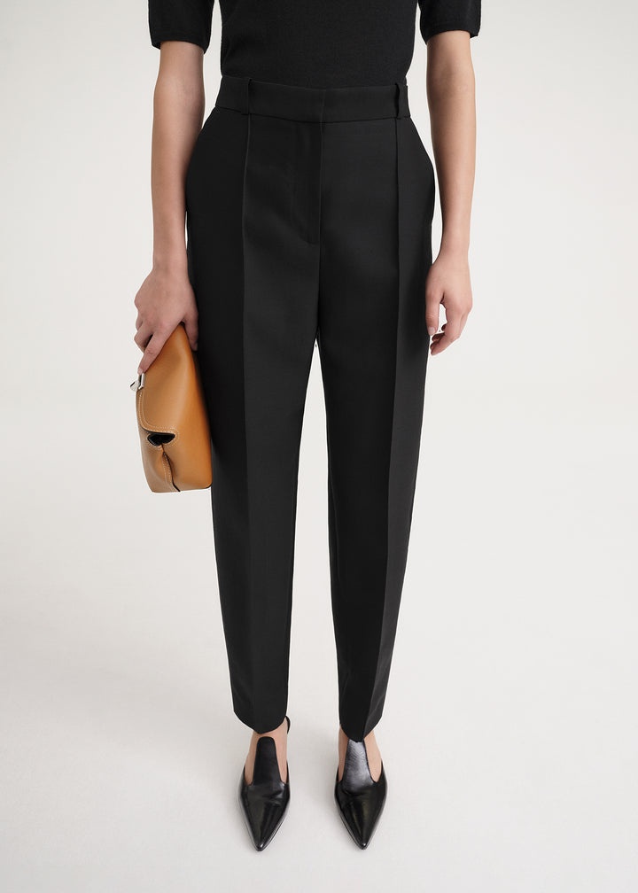 Sewn pleat evening trousers black - 4