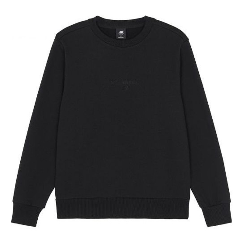 New Balance Solid Color Round Neck Sports Pullover Black AMT21555-BK - 1
