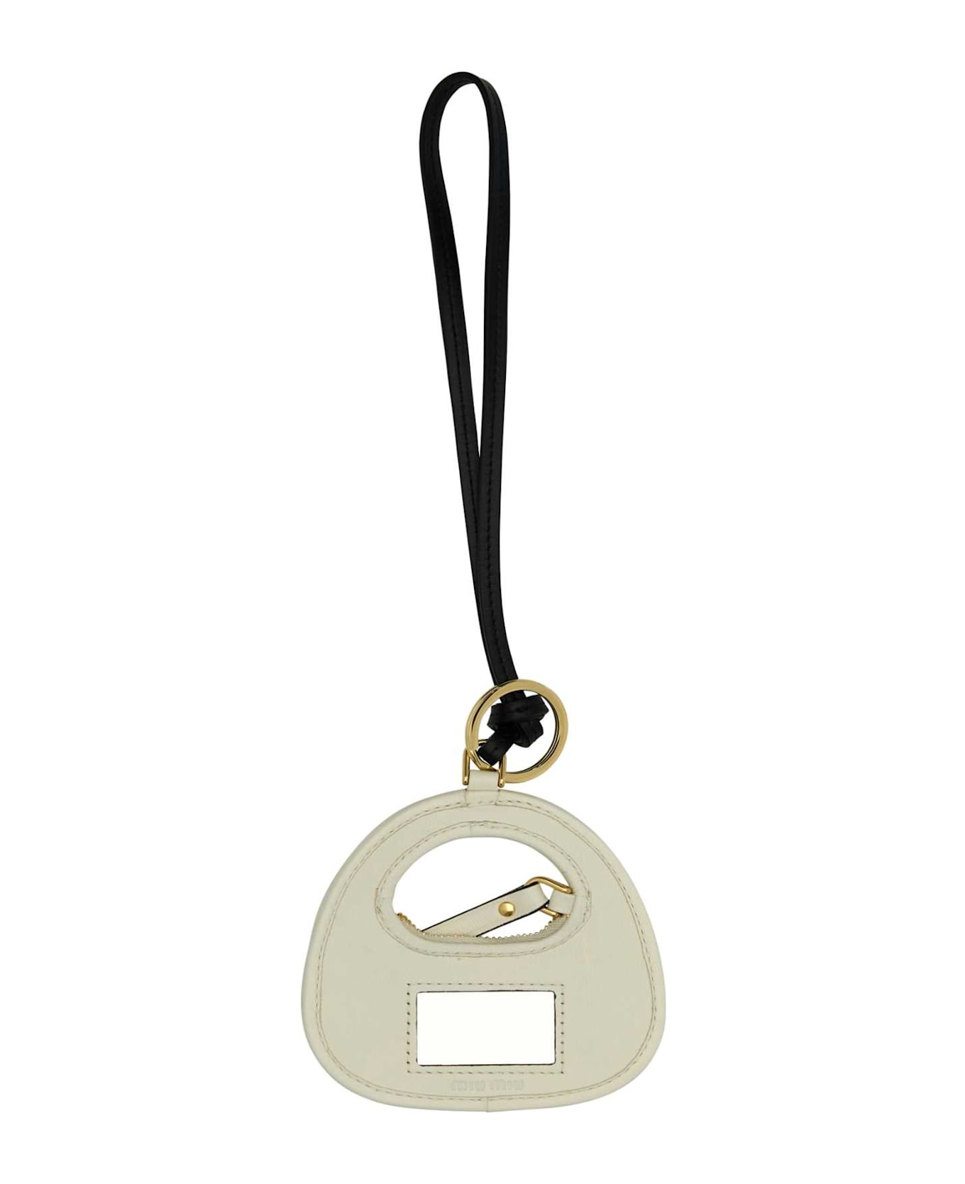 Ivory Leather Keyring - 2