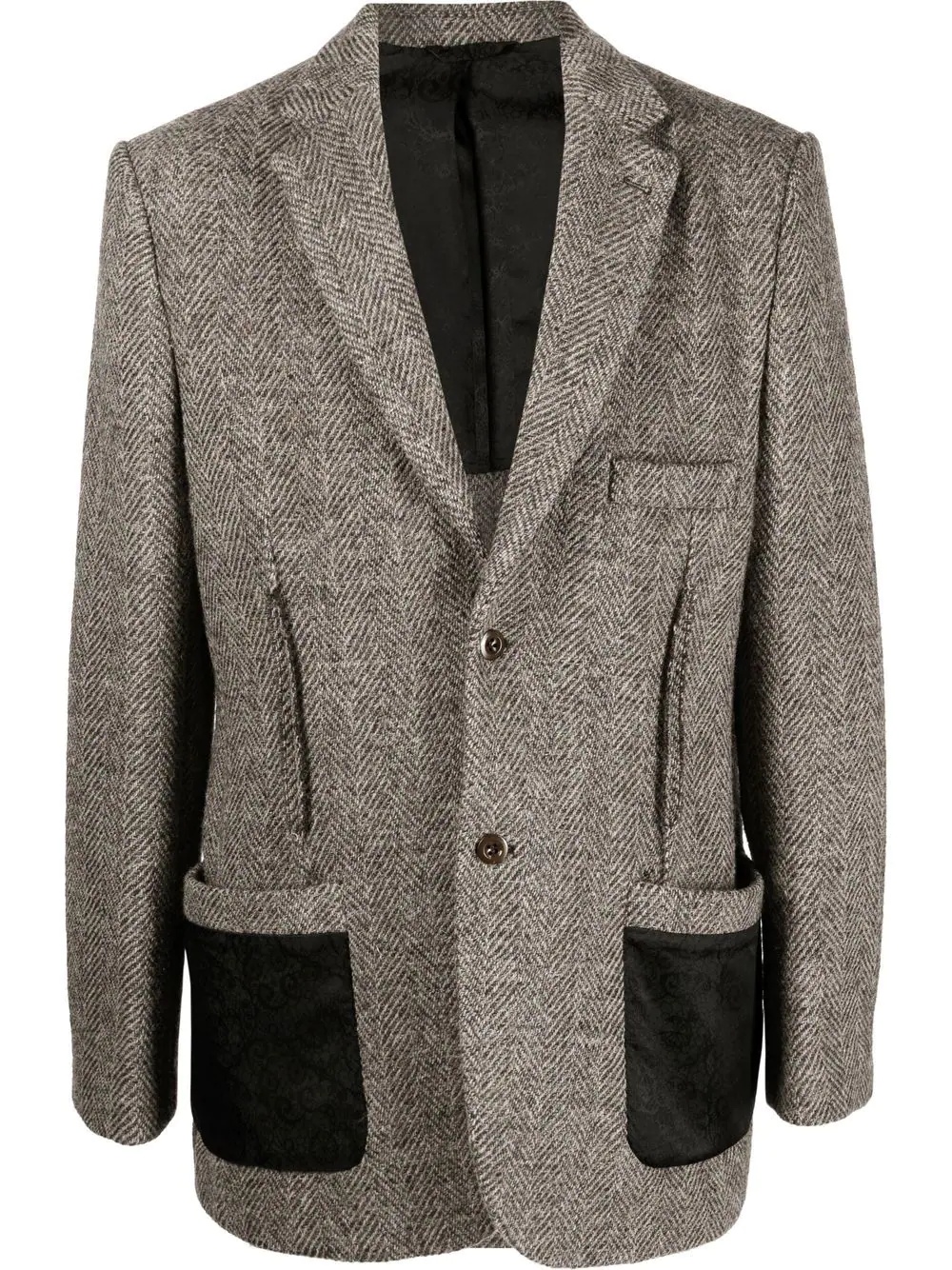 tweed single-breasted blazer - 1