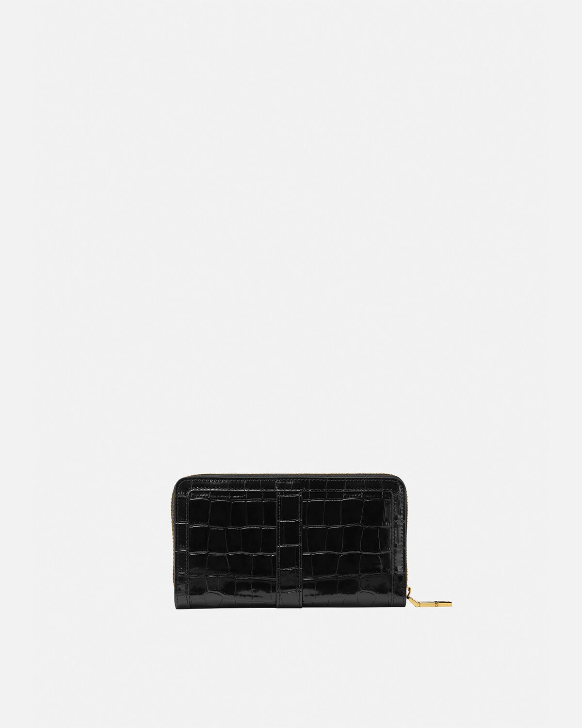 Croc-Effect Greca Goddess Long Wallet - 3