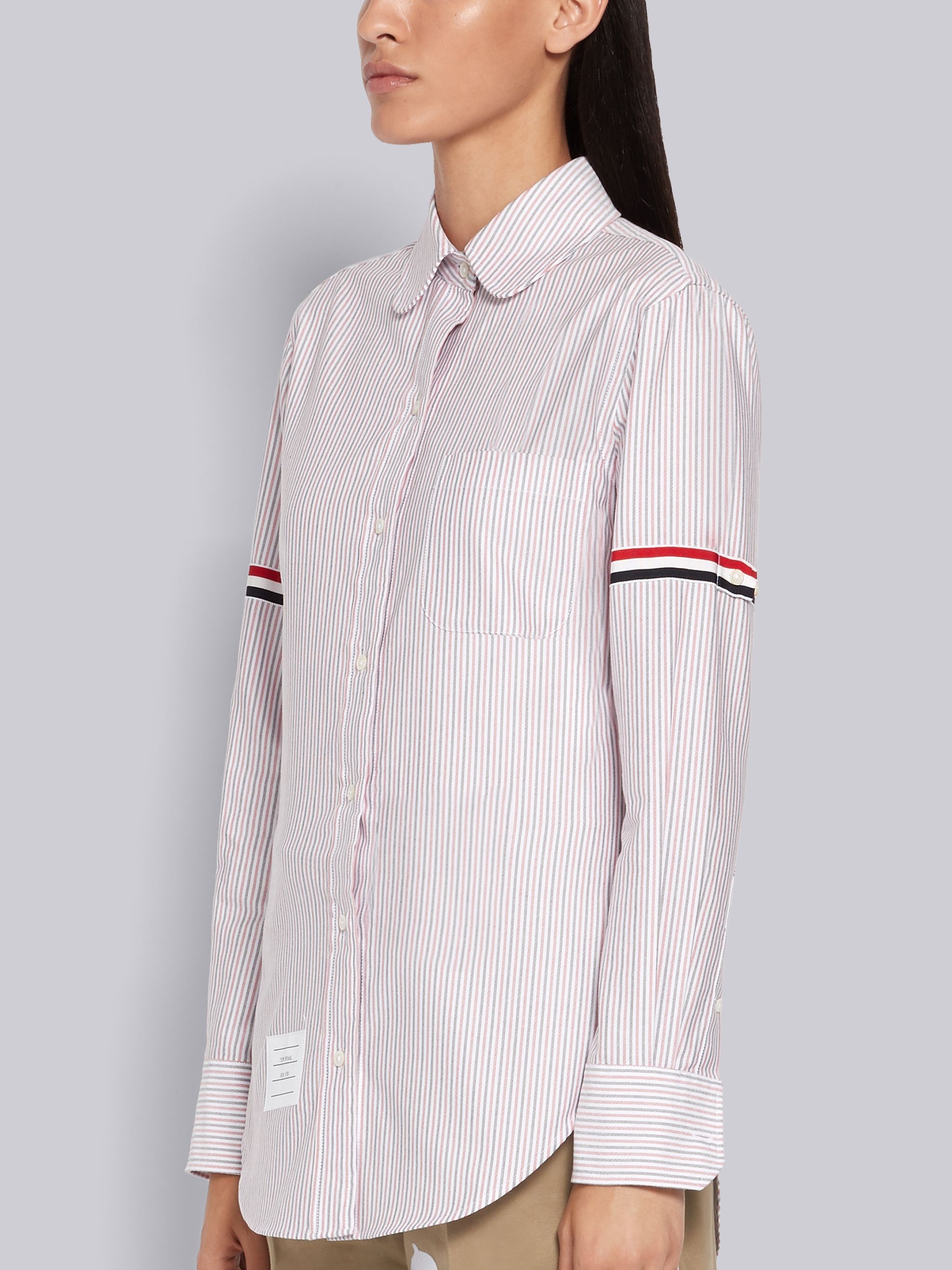 RWB University Stripe Oxford Grosgrain Armband Long Sleeve Shirt - 2