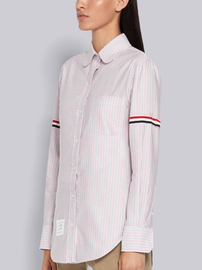 Thom Browne RWB University Stripe Oxford Grosgrain Armband Long Sleeve Shirt outlook