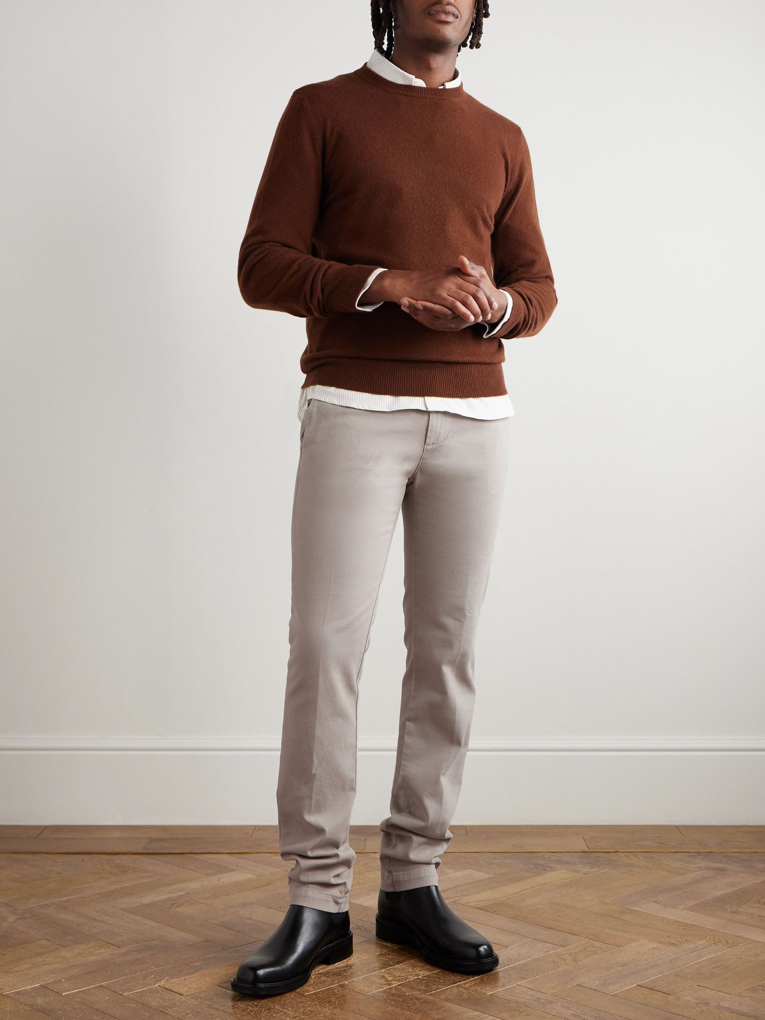 Winch2 Slim-Fit Straight-Leg Cotton-Blend Twill Trousers Beige - 2